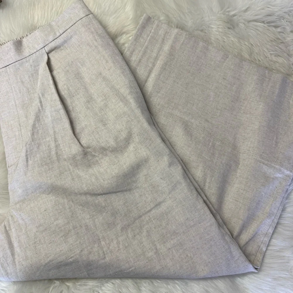 Banana Republic Linen Blend Oatmeal Wide Leg Pants – Size Large